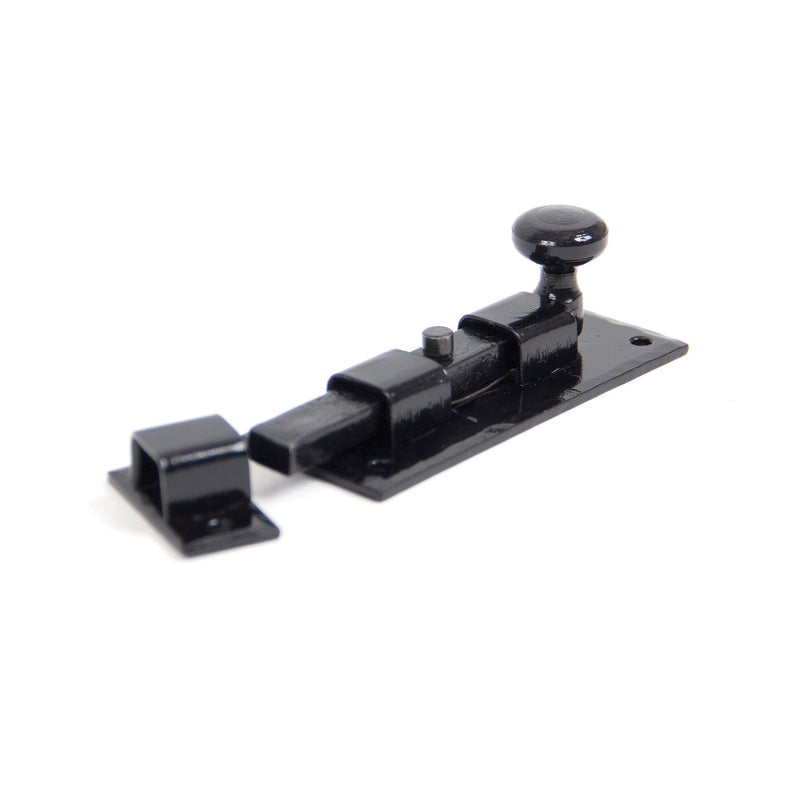 From The Anvil Straight Knob Door Bolt - 4" - Black