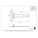 From The Anvil 'T' Shape Hinges (pair) - 6" - Black