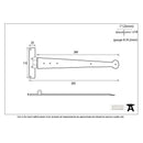 From The Anvil 'T' Shape Hinges (pair) - 12" - Black