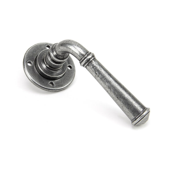 From The Anvil Regency Lever Handles on Round Rose - Pewter
