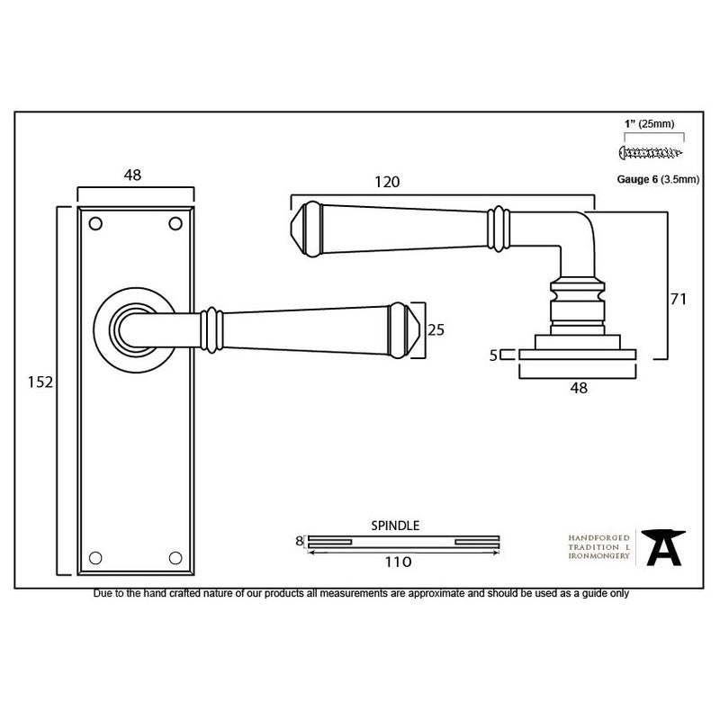 From The Anvil Regency Latch Handles - Pewter