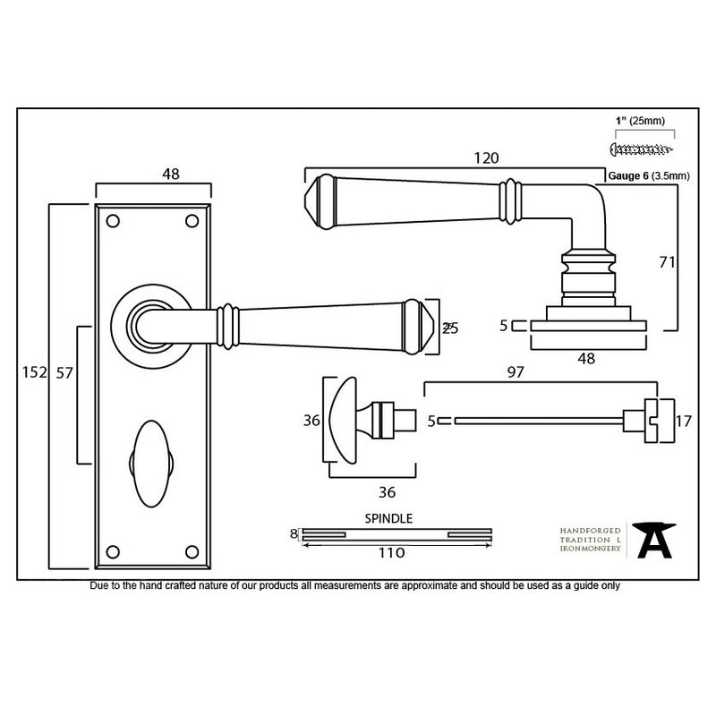 From The Anvil Regency Bathroom Handles - Pewter