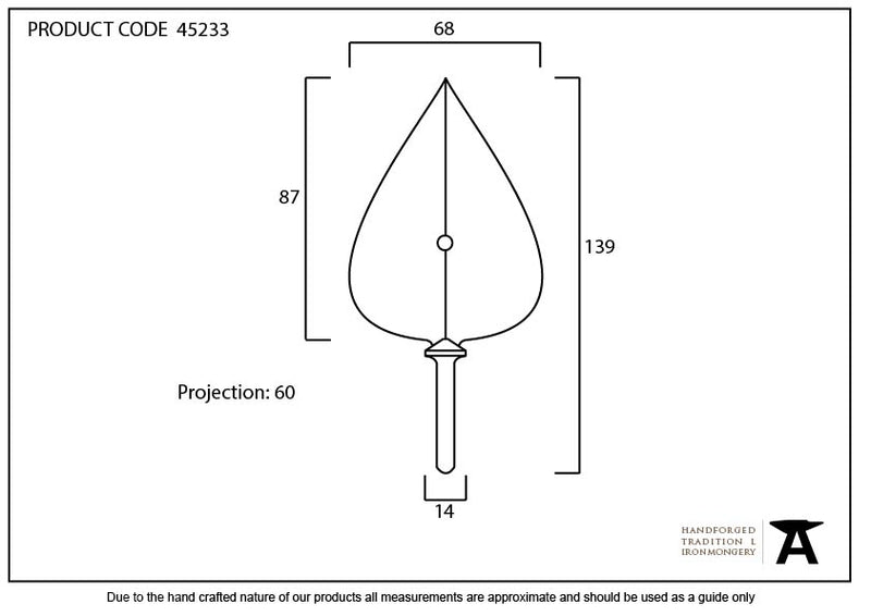 From The Anvil Shropshire Coat Hook - Pewter