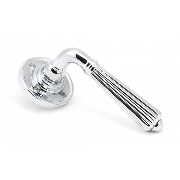 From The Anvil Hinton Lever Handles on Rose - Polished Chrome