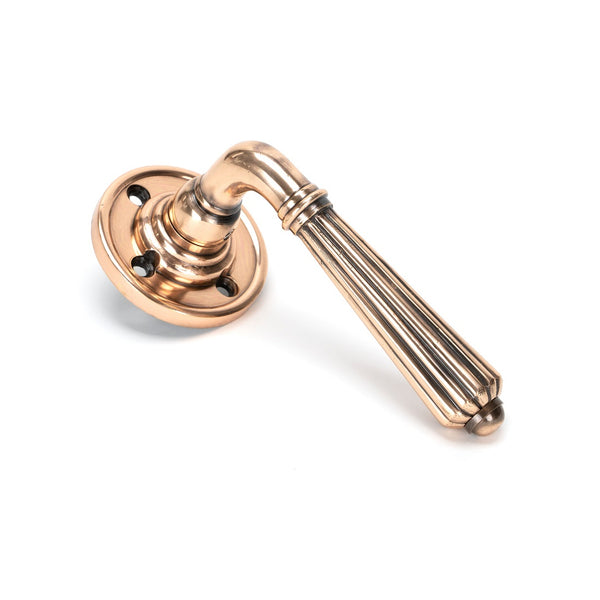 From The Anvil Hinton Lever Handles on Rose - Polished Bronze