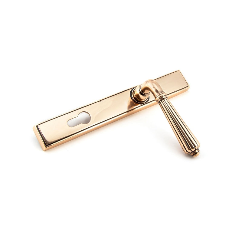 From The Anvil Hinton 92pz Slimline Lever Euro Handles For Multi-Point Locks - Polished Bronze