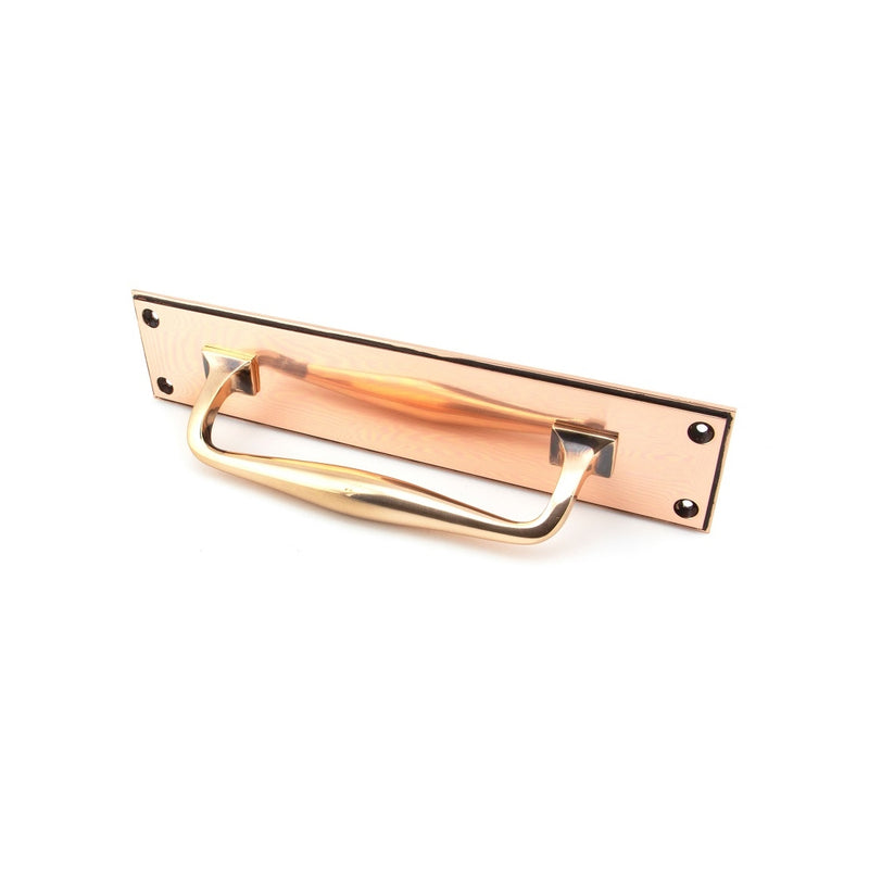 From The Anvil Art Deco Pull Handle On Backplate - 300mm - Polished Bronze