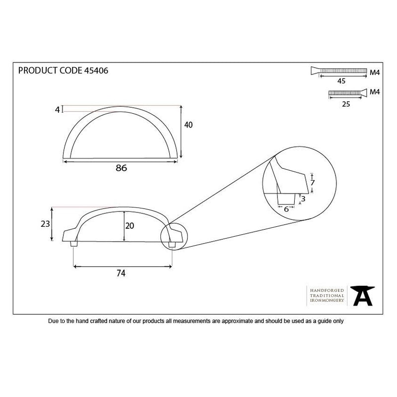From The Anvil Regency Concealed Drawer Pull - Polished Nickel