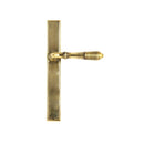 From The Anvil Reeded Slimline Latch Handles - Aged Brass