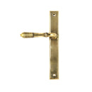 From The Anvil Reeded Slimline Latch Handles - Aged Brass