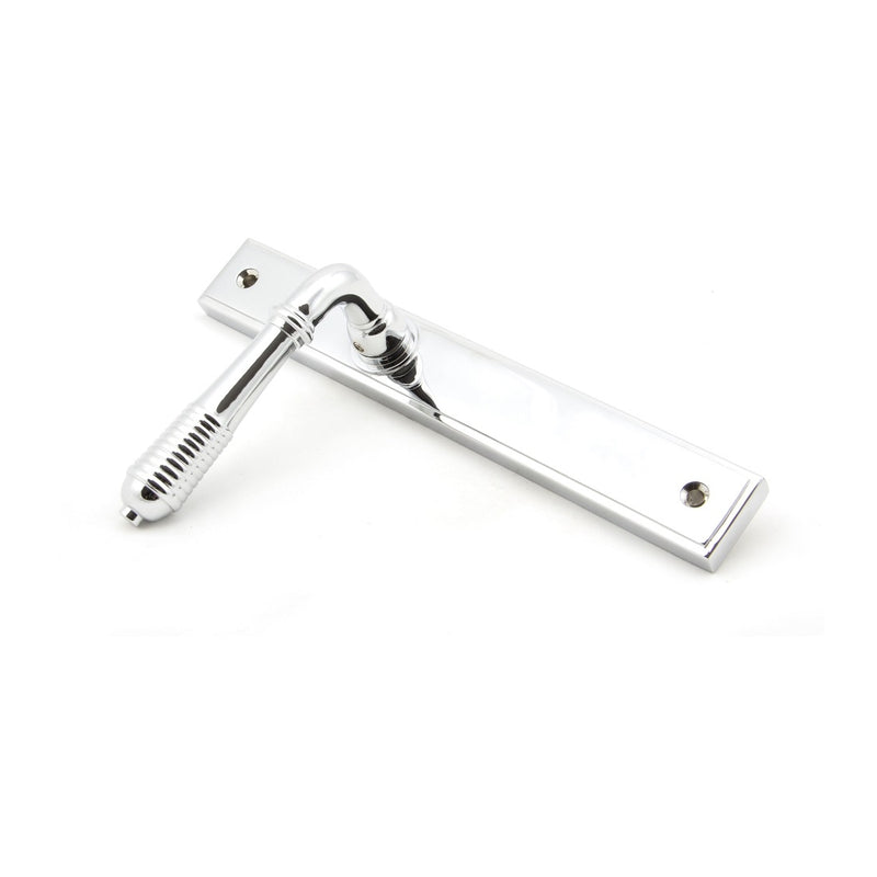 From The Anvil Reeded Slimline Latch Handles - Polished Chrome