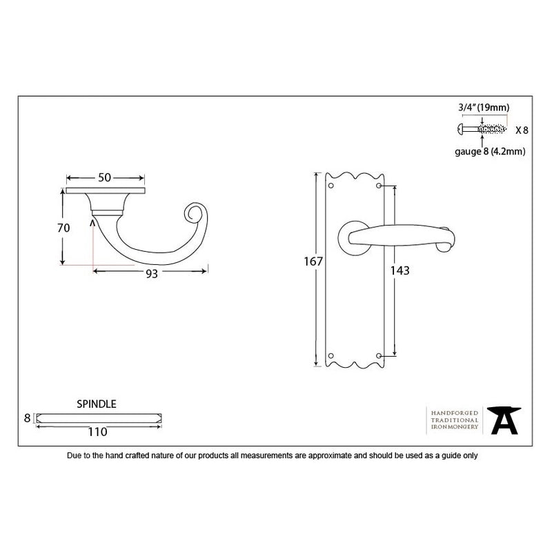 From The Anvil Cottage Latch Handles - Black