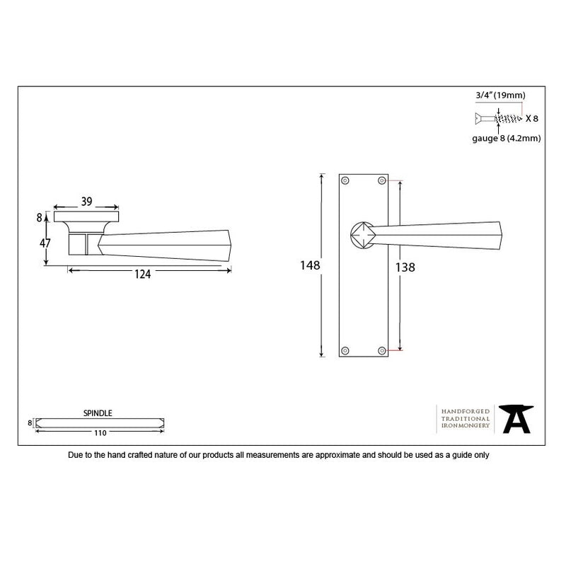 From The Anvil Straight Latch Handles - Antique Pewter