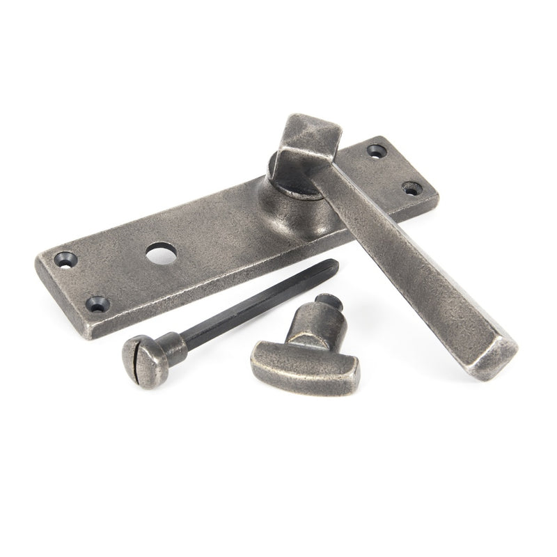 From The Anvil Straight Bathroom Handles - Antique Pewter