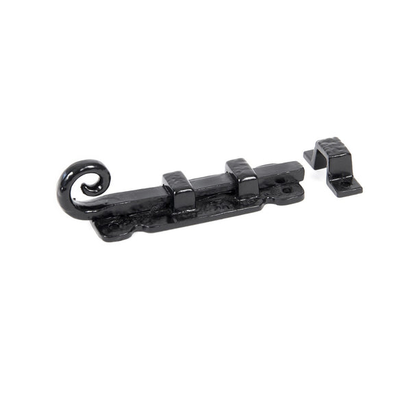 From The Anvil Cranked Monkeytail Door Bolt - 4" - Antique Black