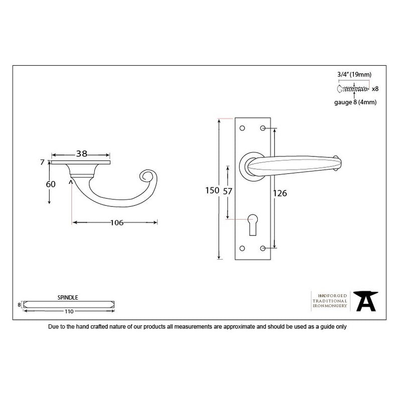 From The Anvil Classic Lock Handles - Black