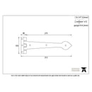 From The Anvil Cast 'T' Shape Hinges (pair) - 12" - Black Smooth