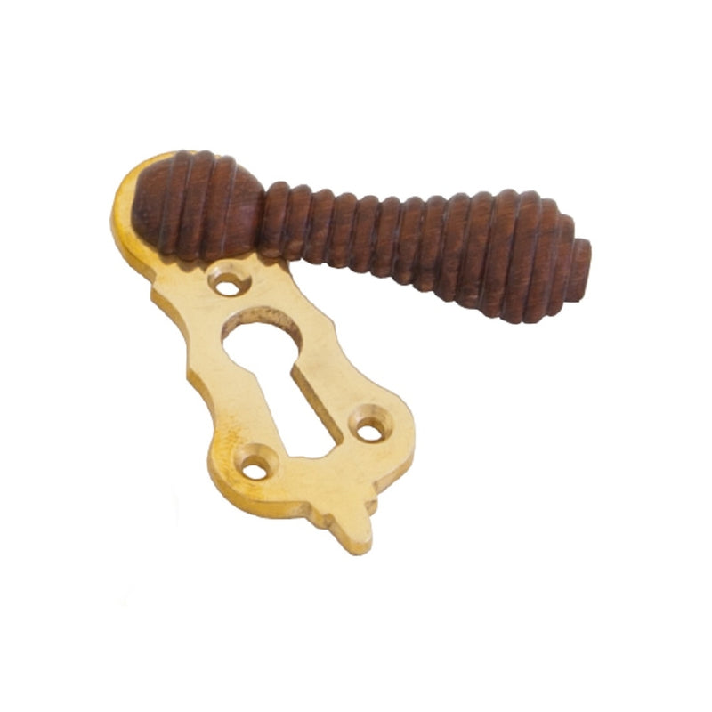 From The Anvil Beehive Lever Key Covered Escutcheon - Rosewood and Polished Brass