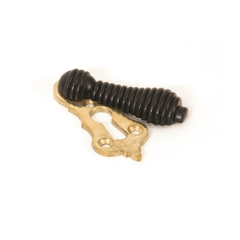 From The Anvil Beehive Lever Key Covered Escutcheon - Ebony and Polished Brass