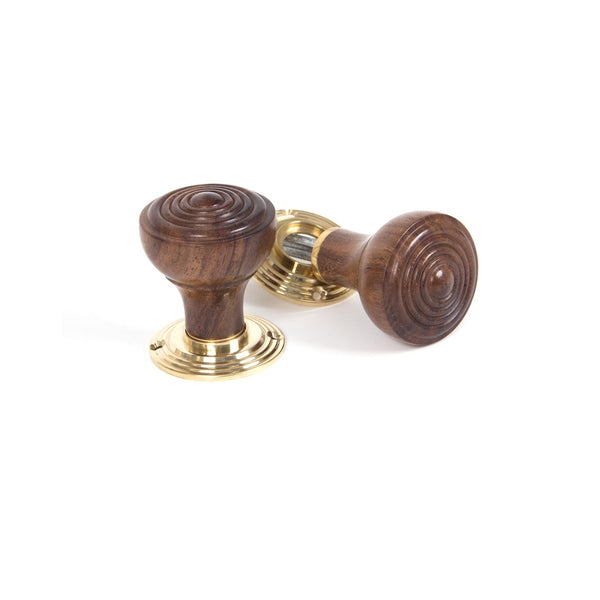 From The Anvil Ringed Knob Set - Rosewood & Polished Brass