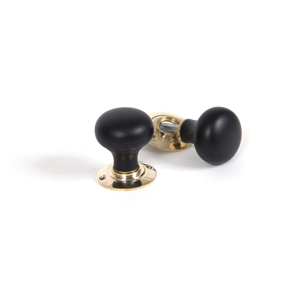 From The Anvil Bun Knob Set - Ebony & Polished Brass