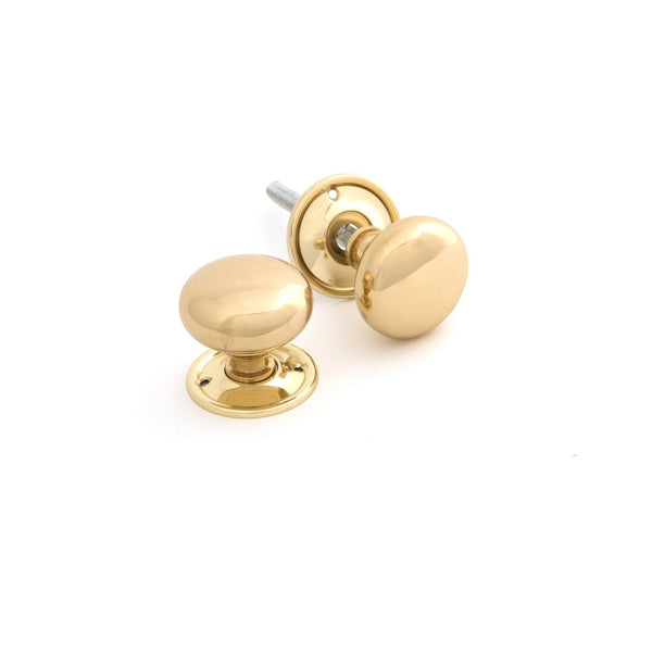 From The Anvil Small Mushroom Knob Set - Polished Brass