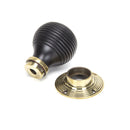 From The Anvil Beehive Knob Handles on Round Rose - Ebony & Aged Brass