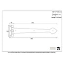 From The Anvil Cast 'T' Shape Hinges (pair) - 16" - Black Antique