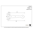 From The Anvil Cast 'T' Shape Hinges (pair) - 6" - Black Smooth