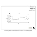 From The Anvil Cast 'T' Shape Hinges (pair) - 10.5" - Black Smooth