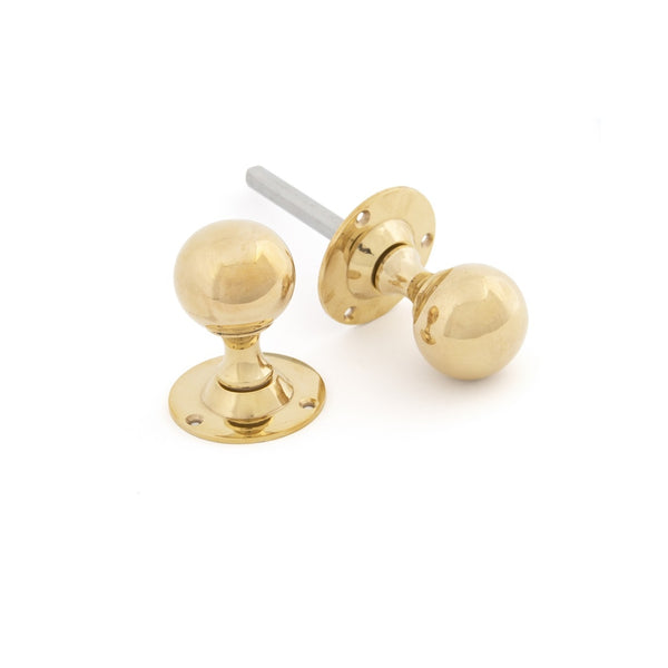 From The Anvil Ball Mortice Knob Set - Polished Brass
