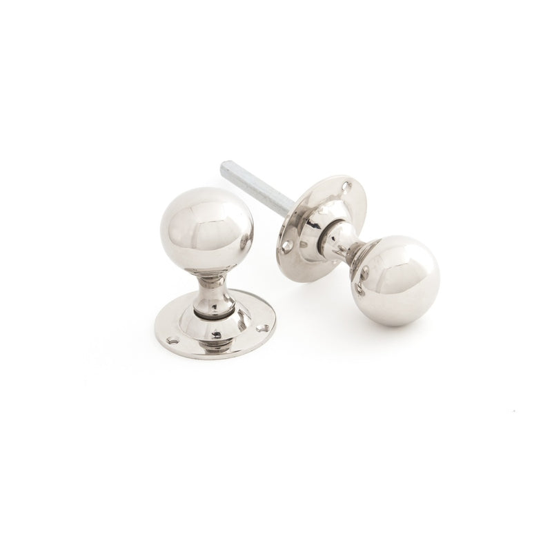 From The Anvil Ball Mortice Knob Set - Polished Nickel
