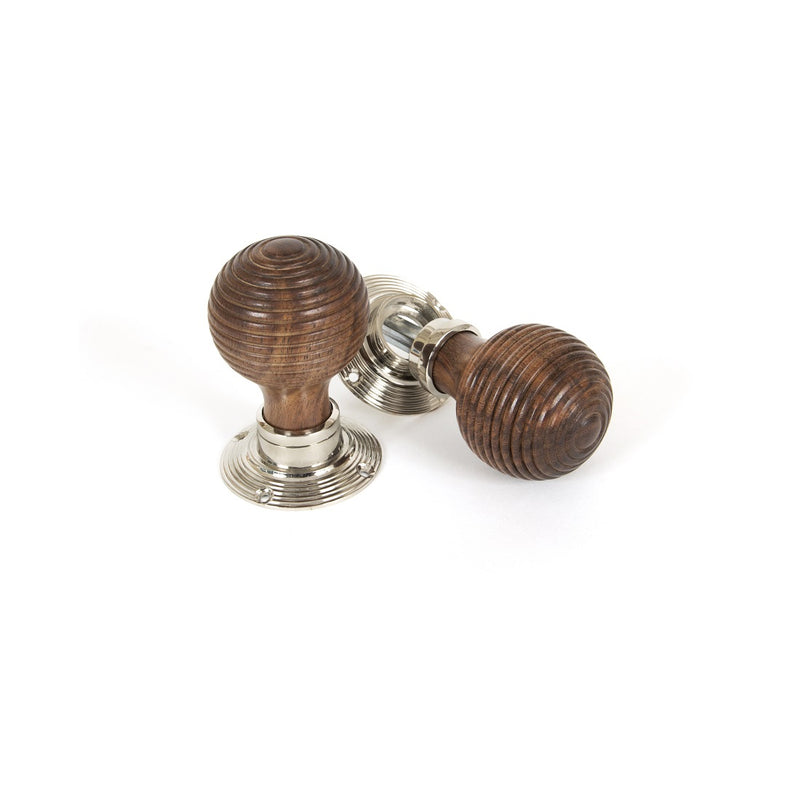 From The Anvil Beehive Knob Handles on Round Rose - Rosewood & Polished Nickel