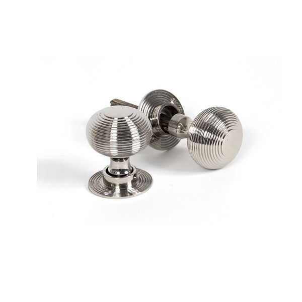 From The Anvil Beehive Knob Handles on Round Rose - Polished Nickel