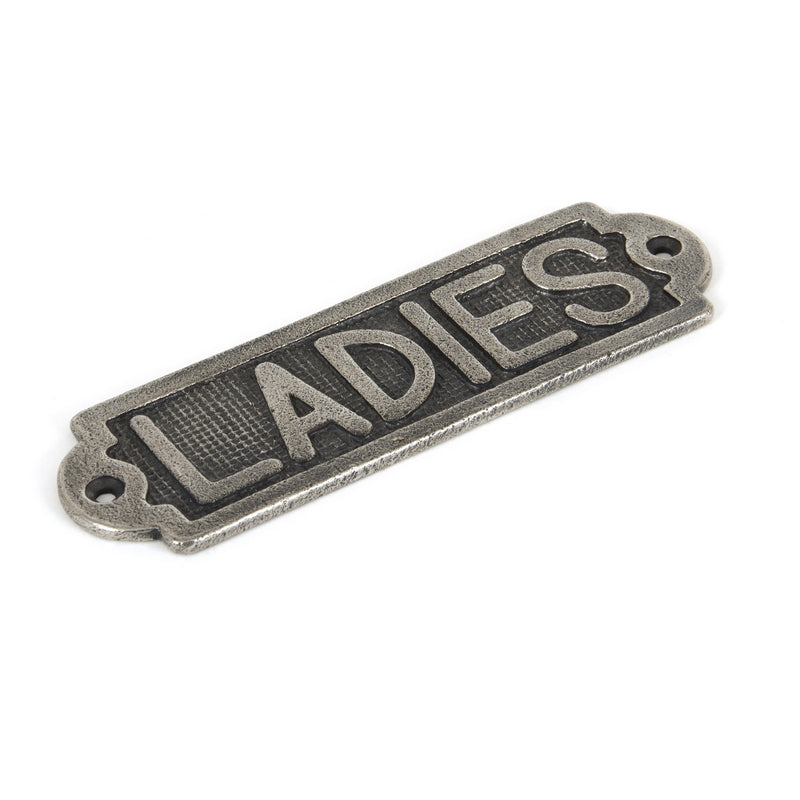From The Anvil "Ladies" Sign - Antique Pewter