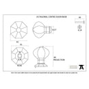 From The Anvil Octagonal External Centre Door Knob - Pewter