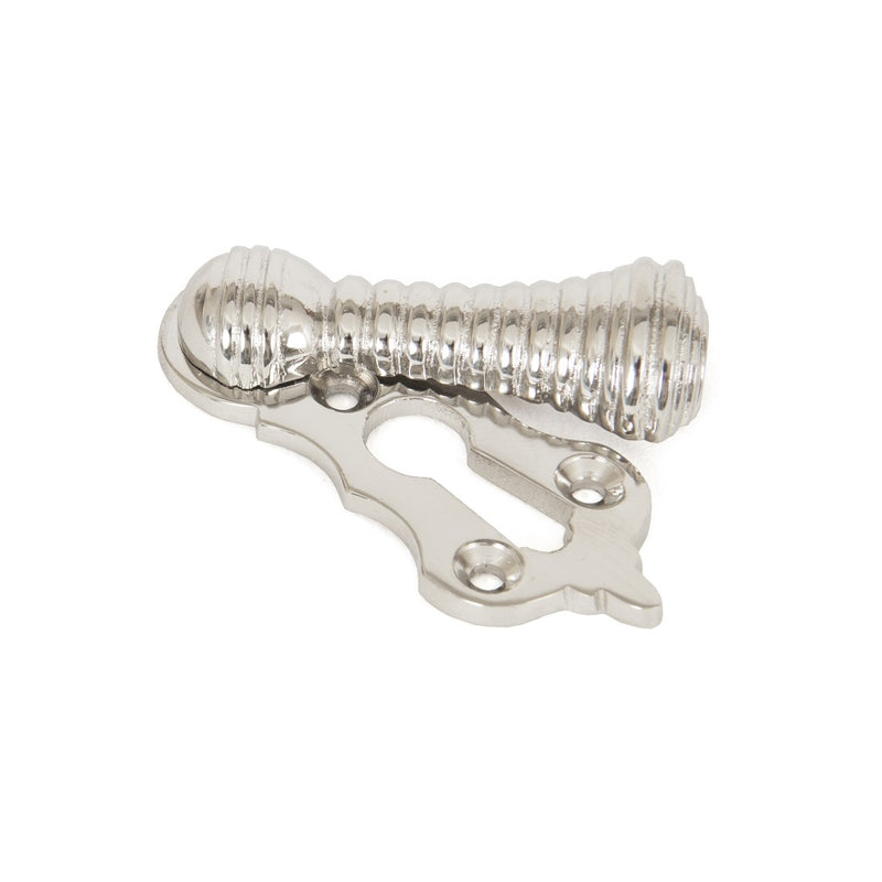 From The Anvil Beehive Lever Key Covered Escutcheon - Polished Nickel