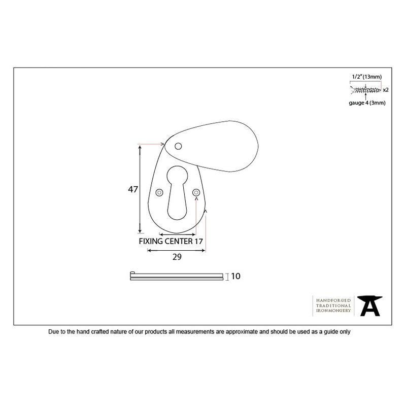 From The Anvil Plain Lever Key Covered Escutcheon - Aged Brass