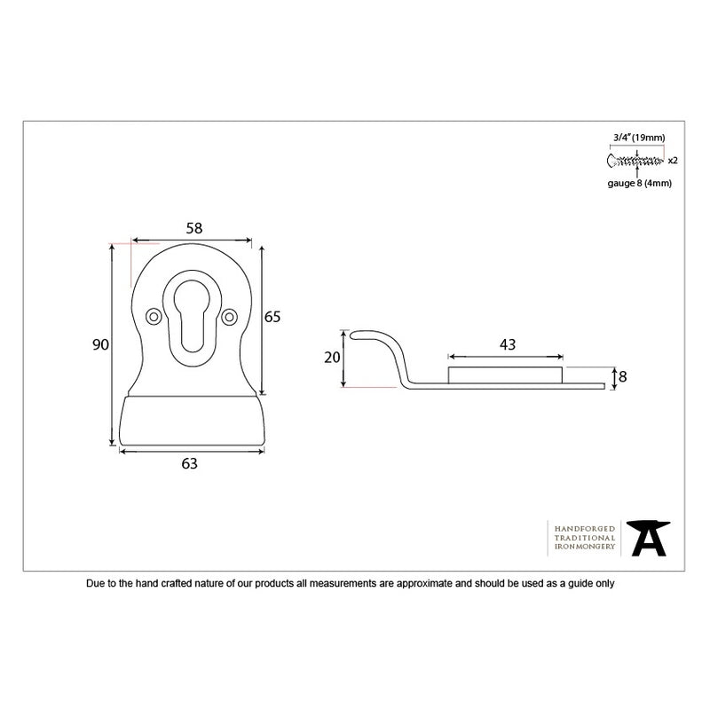 From The Anvil Period Euro Door Pull - Polished Chrome