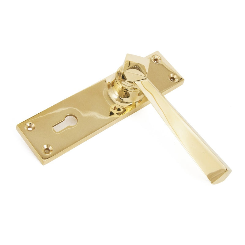 From The Anvil Straight Lock Handles - Polished Brass