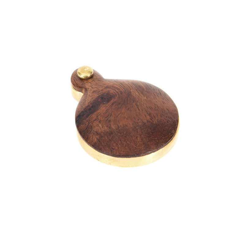 From The Anvil Round Lever Key Covered Escutcheon - Rosewood and Polished Brass