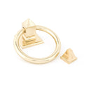 From The Anvil Ring On Block Door Knocker - Polished Brass