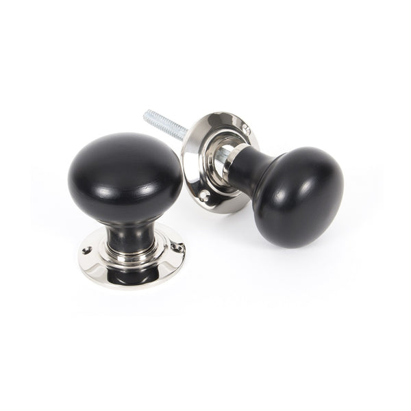 From The Anvil Bun Knob Set - Ebony & Polished Nickel