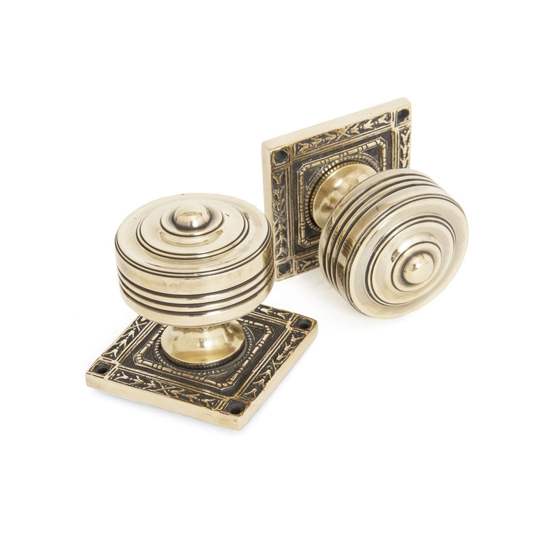 From The Anvil Tewkesbury Mortice Knob Set - Aged Brass