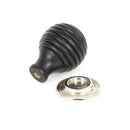 From The Anvil Small Beehive Cabinet Knob - Ebony and Polished Nickel
