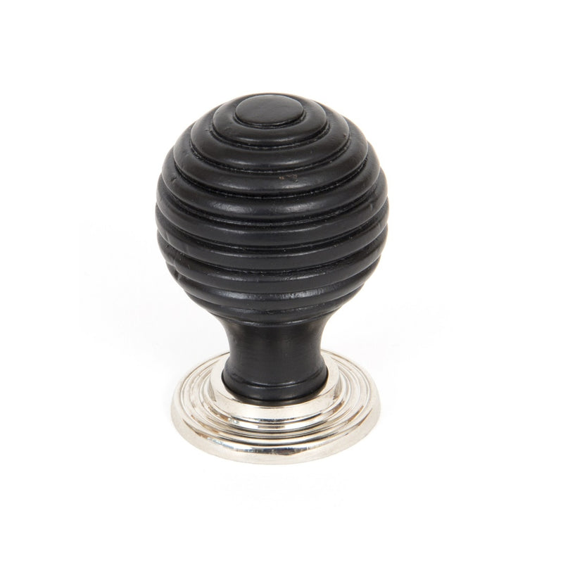 From The Anvil Small Beehive Cabinet Knob - Ebony and Polished Nickel