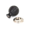 From The Anvil Large Beehive Cabinet Knob - Ebony and Polished Nickel