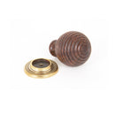 From The Anvil Large Beehive Cabinet Knob - Rosewood and Aged Brass