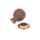 From The Anvil Large Beehive Cabinet Knob - Rosewood and Aged Brass