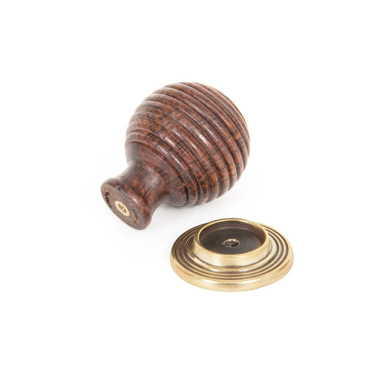 From The Anvil Large Beehive Cabinet Knob - Rosewood and Aged Brass